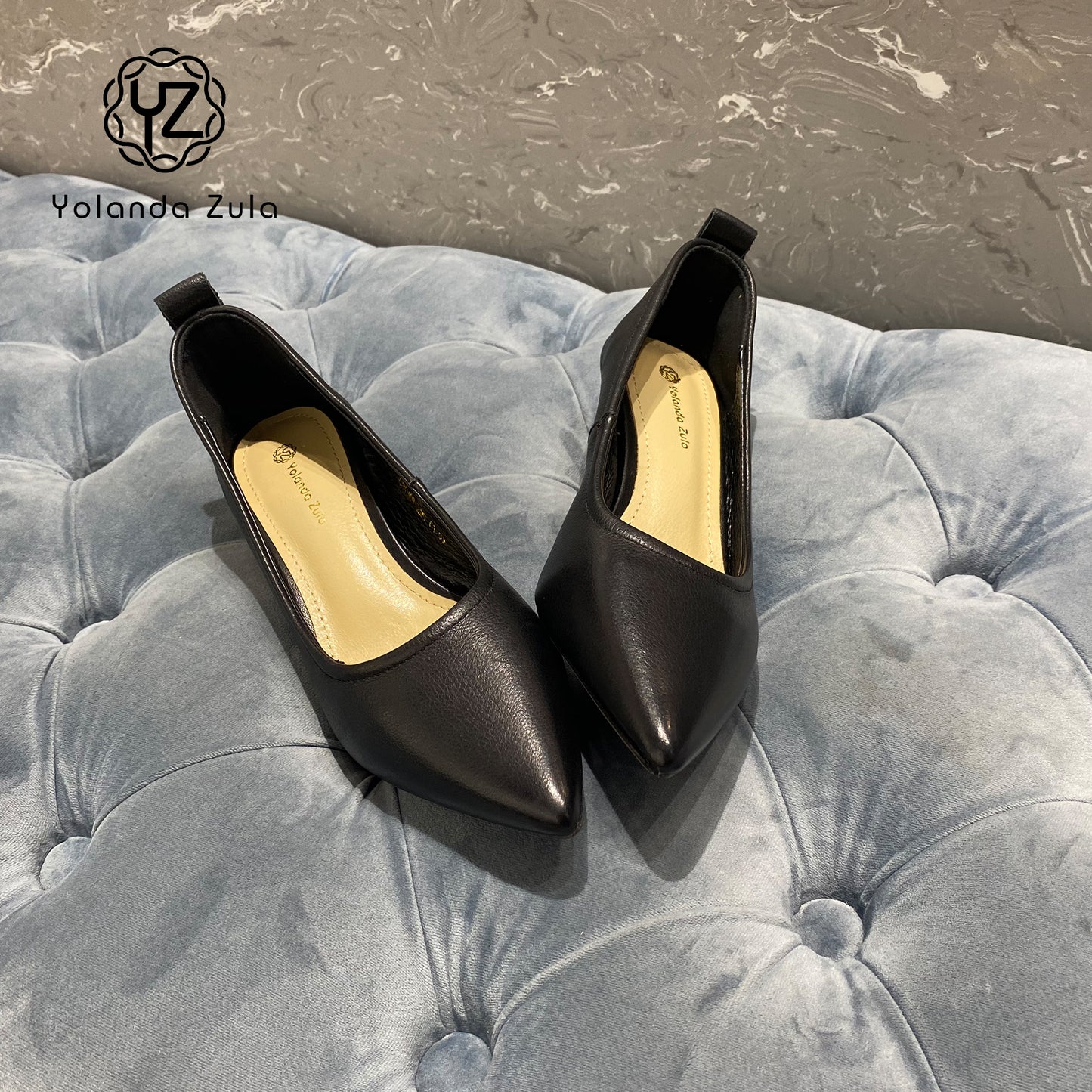 Women's shallow mouth slim heel high heels