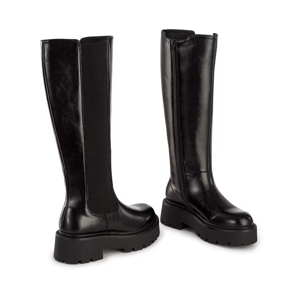 Yolanda Zula Women's Knee High Boot Comfortable Platform Lug Sole Round Toe Side Zipper Fashion Dress Boots