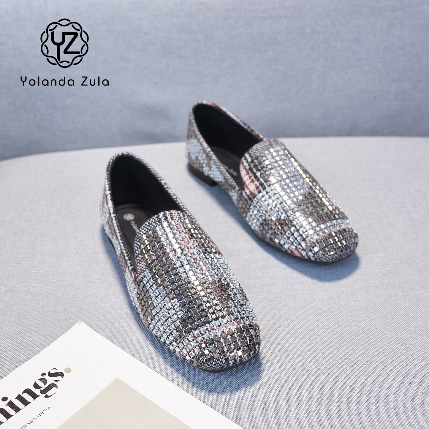 Women's fashionable soft sole with diamond single shoes