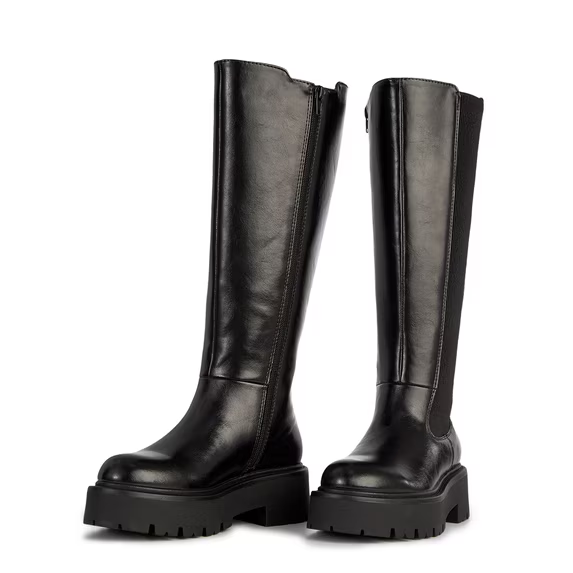 Yolanda Zula Women's Knee High Boot Comfortable Platform Lug Sole Round Toe Side Zipper Fashion Dress Boots