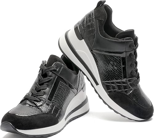 Women's Wedge Heel Platform Sneakers | Lace‑Up Comfort Walking Shoes